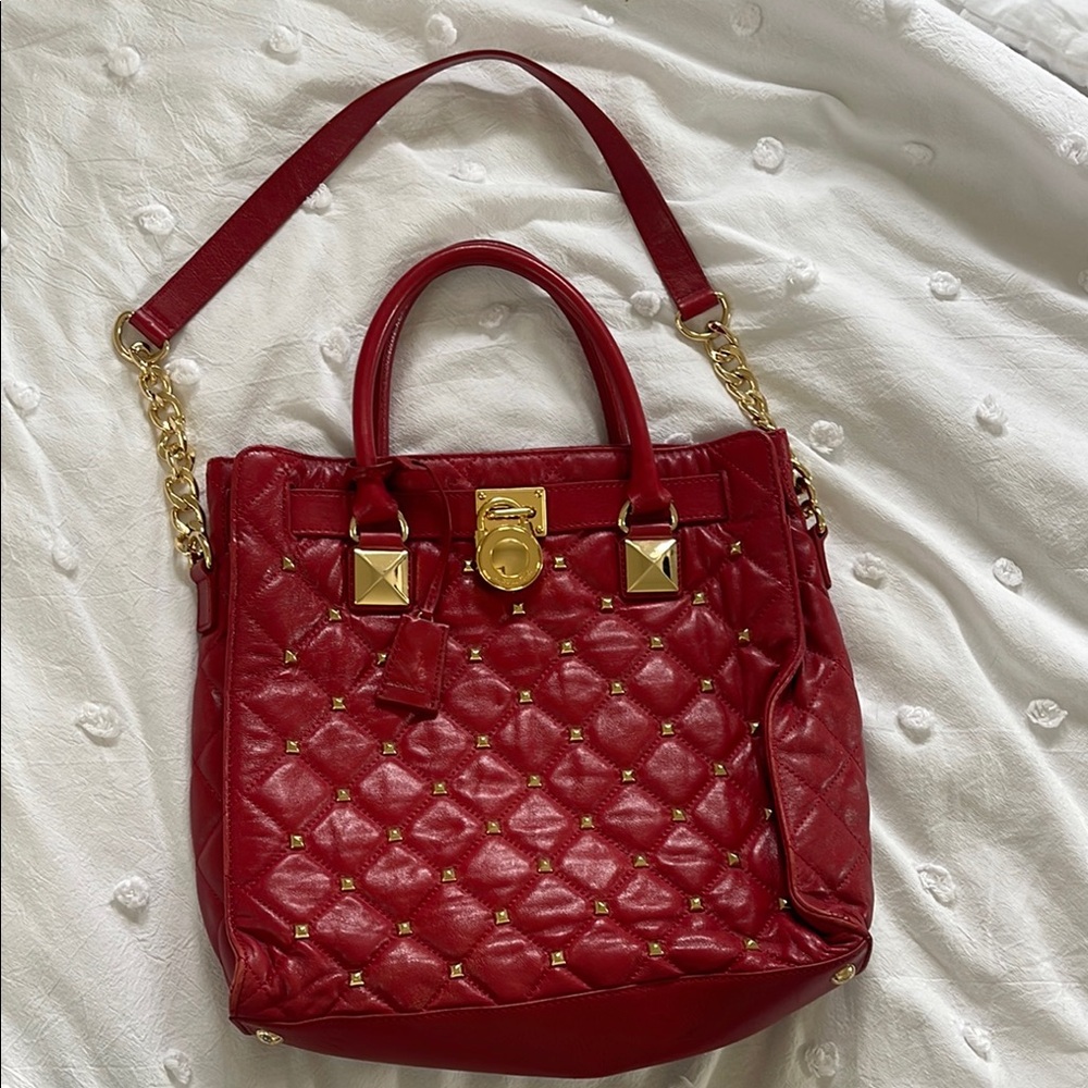 Michael Kors Red Quilted Handbag